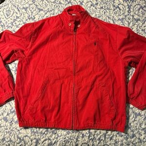 Red polo zip up jacket